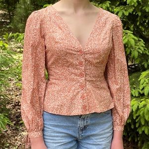 Free People Floral Summer Blouse